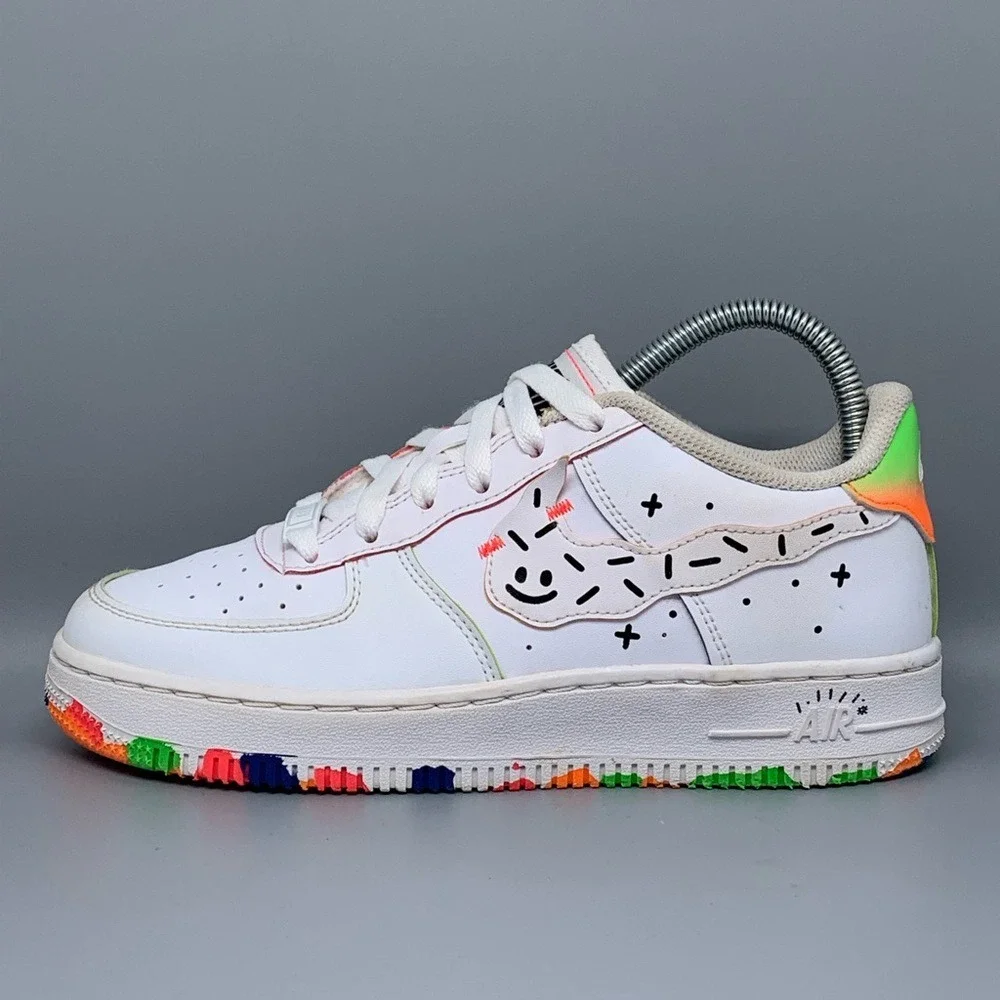 Nike Air Force 1 Low‎ LV8 GS Doodle White Multi Color Shoes  DV1366-111 Mens 5Y